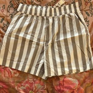 Aerie Good Day Tan and White Striped Women's Shorts